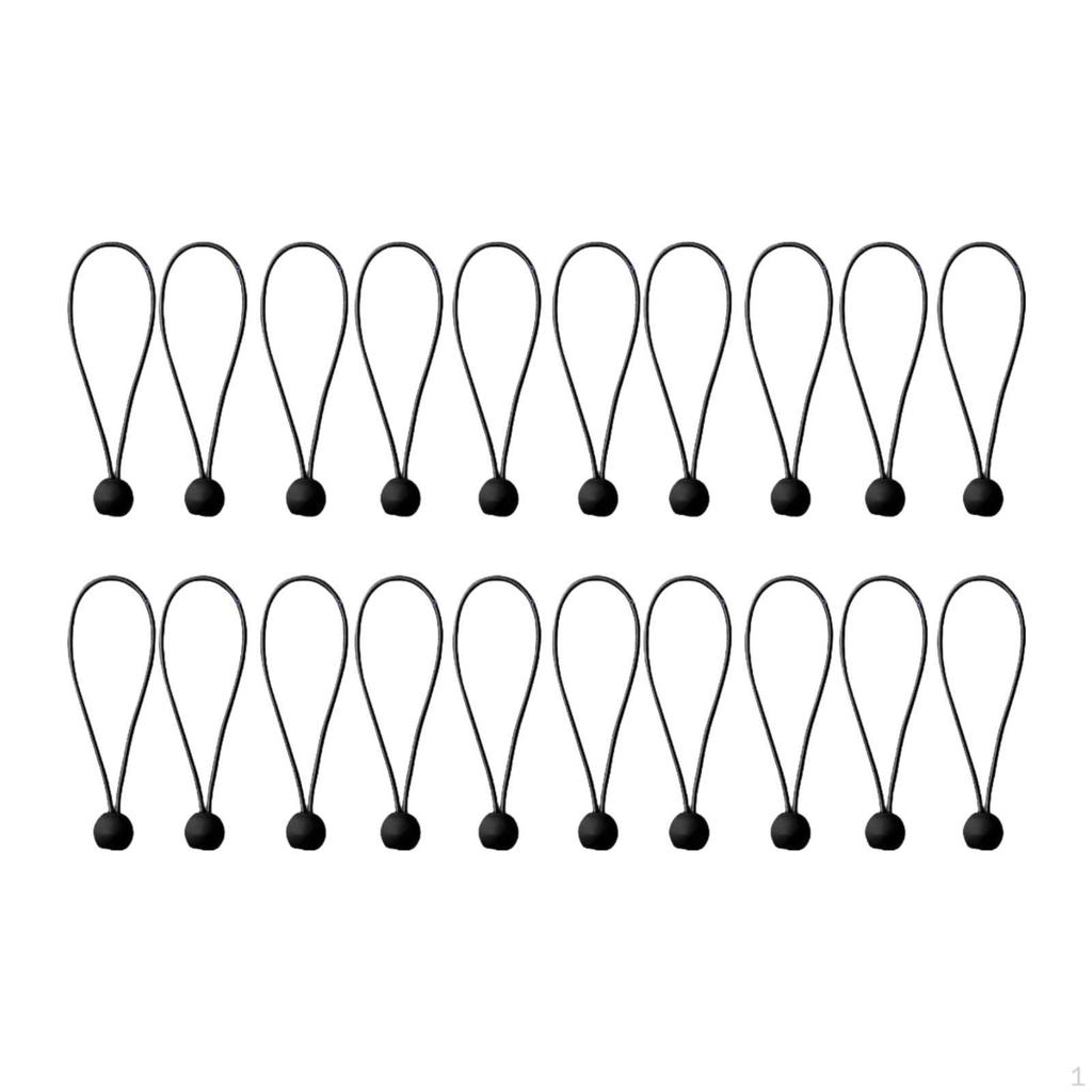 20Pcs Bungee Cord Balls Strap Multifunctional Indoor Outdoor Elastic Tarp Tie for Awing