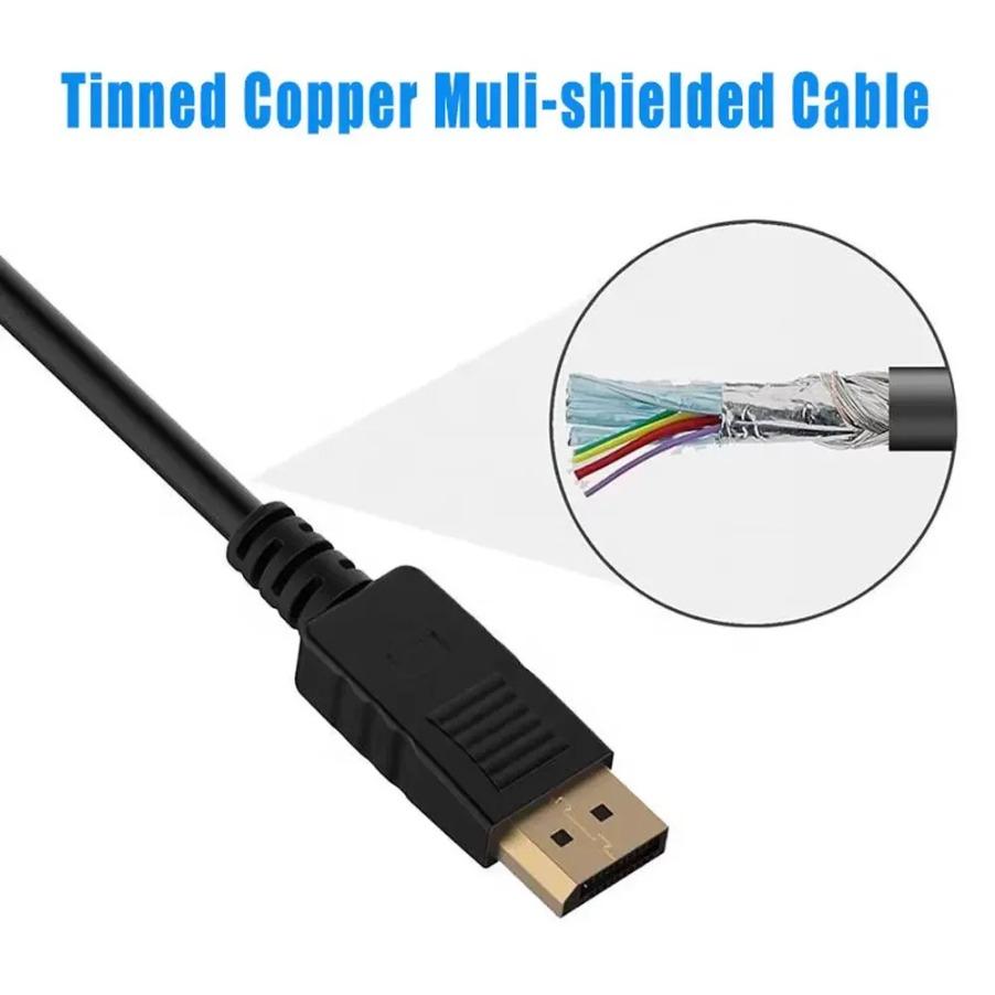 1.8M DisplayPort To VGA Converter DP TO VGA Connect Adapter 1.8m Cable Full HD 1080P for Desktop Laptop PC TV Monitor Projector