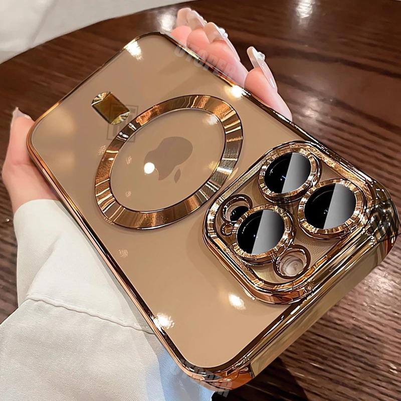 Новый официальный чехол Desert Gold для iPhone 16 15 14 13 12 11 Pro Max Plus, прозрачный, магнитный, защитный, мягкий чехол Magsafe