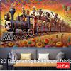 1 piece of 2D plane, Halloween - Skeleton Train, multi-functional decorative banner, indoor/outdoor decoration, room