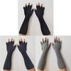 Autumn Winter Warm Knitted Half Finger Gloves Elbow Long Arm Warmers Work Gloves