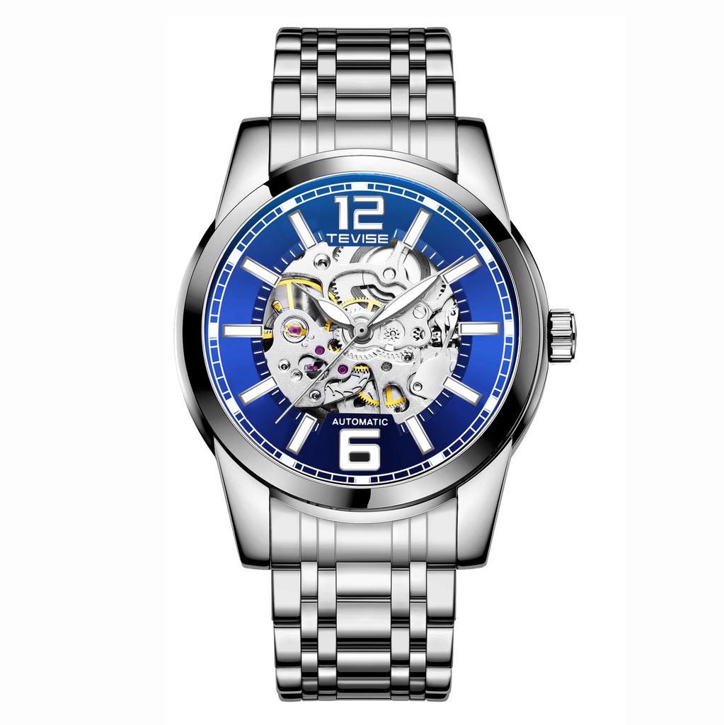TEVISE Mechanical Watch Men Skeleton Watch Fashion Business Automatic Watch Luminous Waterproof Wristwatch for Men