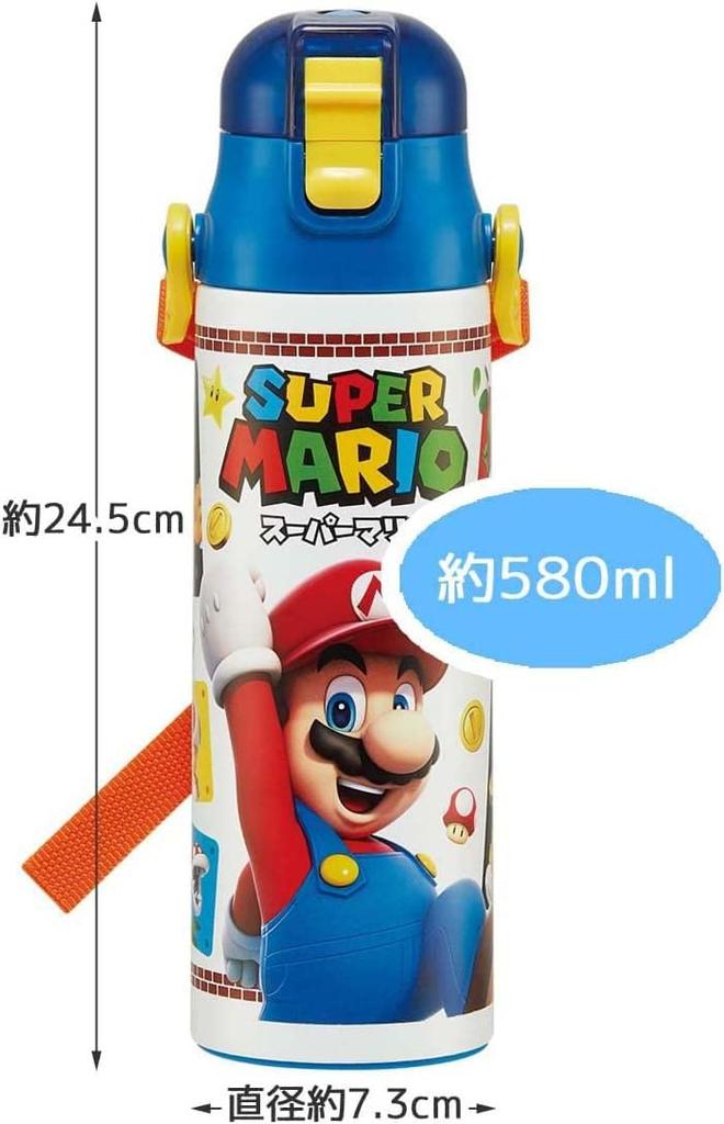 Skater Бутылка для воды 580 мл Super Mario 23 Direct Drinking нержавеющая сталь спортивная бутылка SDC6N-A