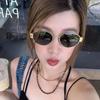 Маленькие овальные очки Advanced Sunglasses Spicy Girls Street Photo Shades Metal Future Style Eyewear