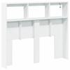 LED Headboard with Shelves White 120 x 17 x 102 cm