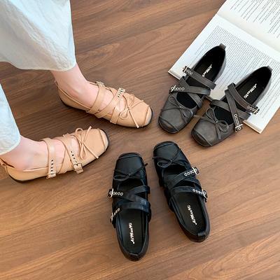 Туфли-феи в корейском стиле, одинарные, желтые, красные, черные, высокие балетки, женская повседневная обувь, холщовая улучшенная версия