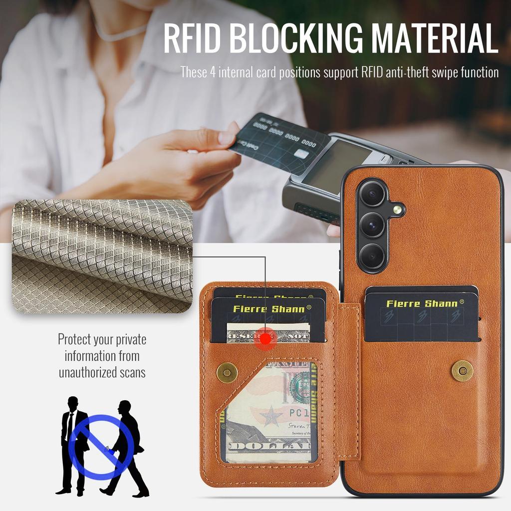 For Samsung Galaxy A34 5G Case Kickstand Shockproof Leather+TPU Phone Cover