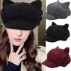 Short Eaves Cat's Ears Hat Fashion Duck Tongue Cap Cat's Ears Hat Painter Hat  Women Ladies Girl