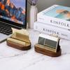 Wooden Business Card Holder Metal Organizer Office Desk Display Stand Memo Counter Accessories Tabletop Card Holder Storage