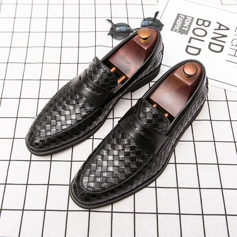 Fashion High Quality Men Leather Shoes Elegant Business Loafers for Man Formal Dress Shoes Wedding Office Slip On Loafers Man Work Shoes