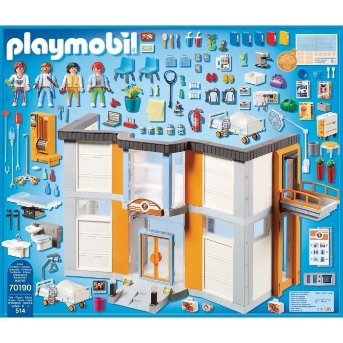 PLAYMOBIL - 70190 - City Life L'Hôpital - Hôpital Aménagé - 512 Pièces - Pour Enfant De 4 Ans Et Plus