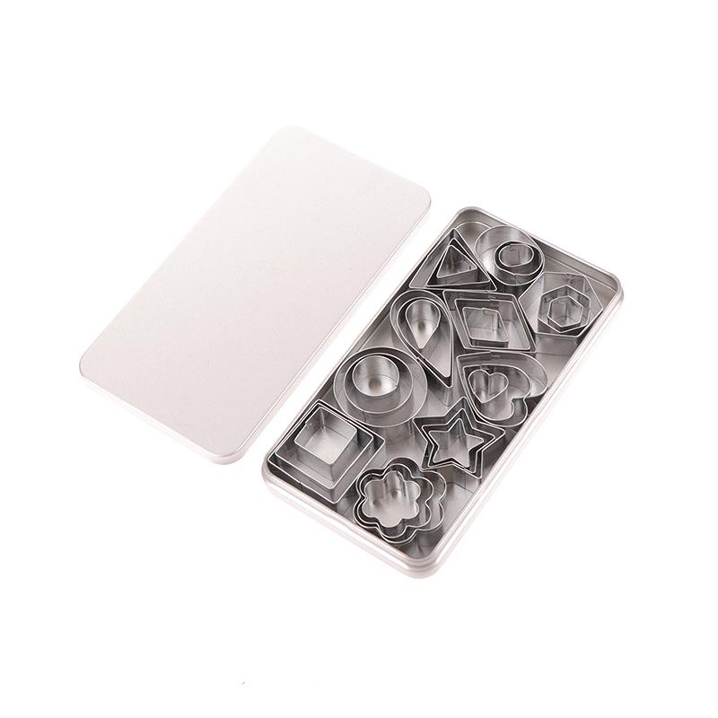 30Pcs/Box Stainless Steel Sugar Biscuit Press Stamp Embosser Cookie Cutter Diy Fondant Cake Mold Pastry Decor Baking Accesories