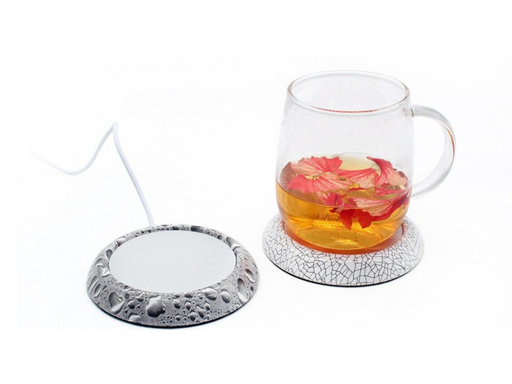 USB Heated Coaster: Metal Cup Warmer for Coffee, Tea, or Gifts