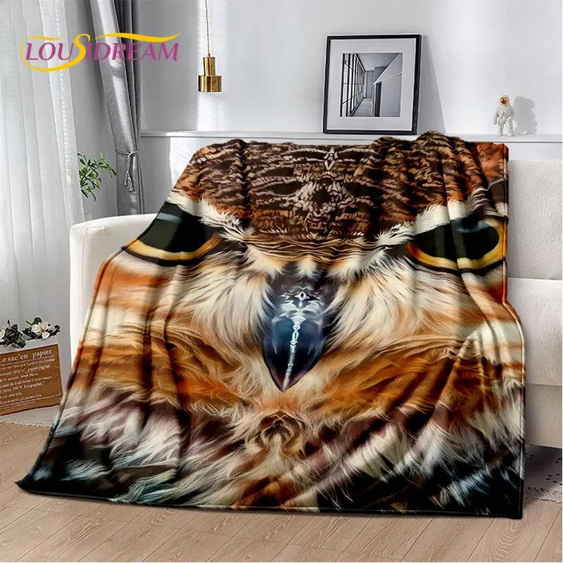 Мягкое плюшевое одеяло с милой совой 3D мультфильмом, фланелевое одеяло для гостиной, спальни, кровати, дивана, чехол для пикника, Bettdecke Kid