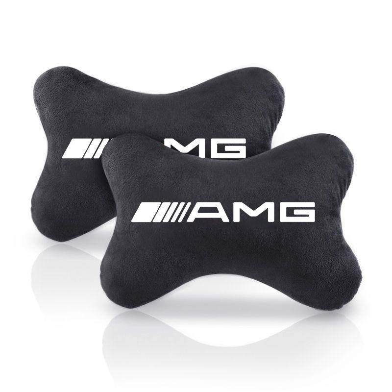 OQA4 Car Seat Belt Protection Shoulder Pads Headrest Neck Pillow For Mercedes Benz W177 W213 GLS GLE1 W212 W205 AMG Auto Accessories