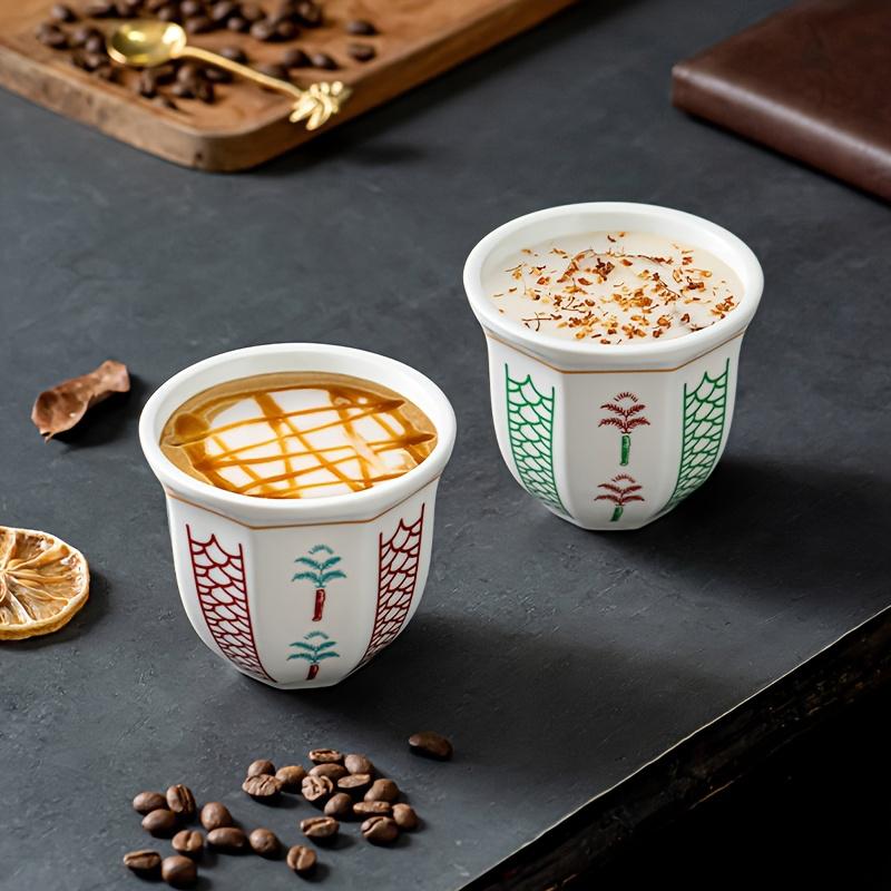1 шт. Легко чистить Разные места Керамическая текстура Кофейная чашка Наслаждайтесь жизнью Комфортное прикосновение Дома Ретро дизайн с узором Церемония