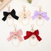 Cute Pearls Butterfly Bows Hanging Ornament For Bags Stylish Black Accessory Bag Charm Pendant Enhancing Your Look