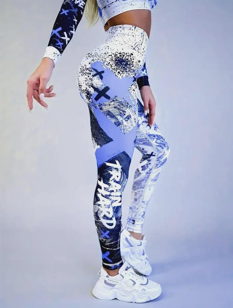 "Women's High-Waist Printed Yoga Pants for Fitness"