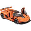 1/24 Koenigsegg Jesko Toy Cars Model Orange Alloy Collectibles Die-cast Vehicles with Sound and Light