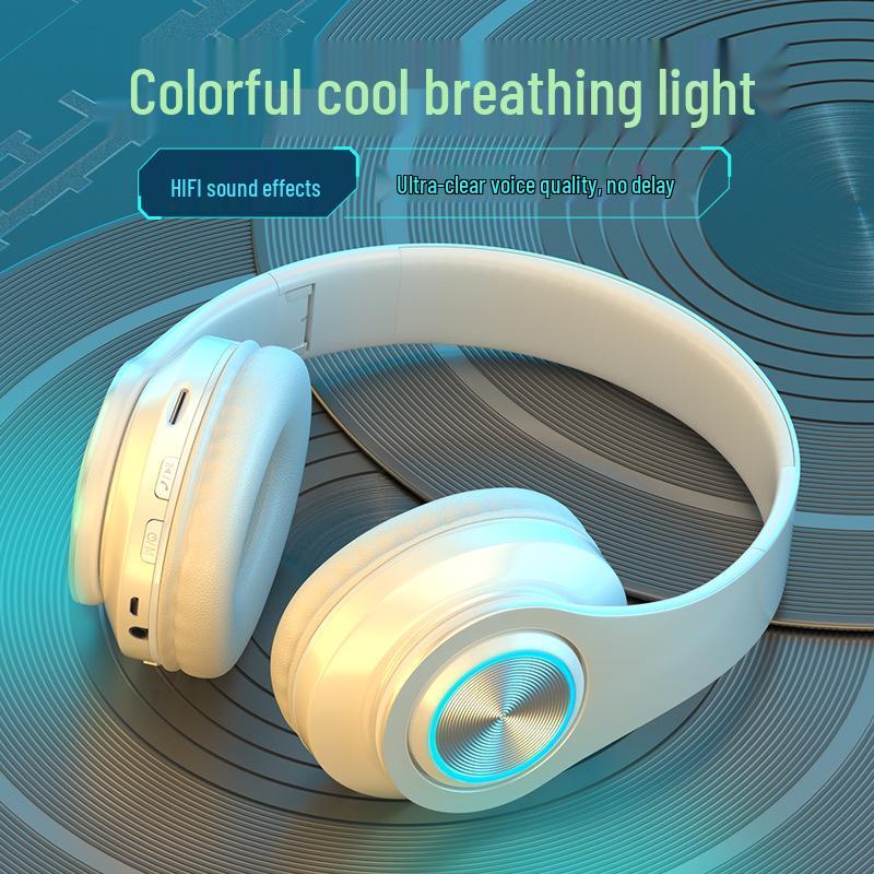 B39 Luminous Bluetooth Headphones - Head-mounted, Heavy Bass, Wireless Sports Gaming Headset.