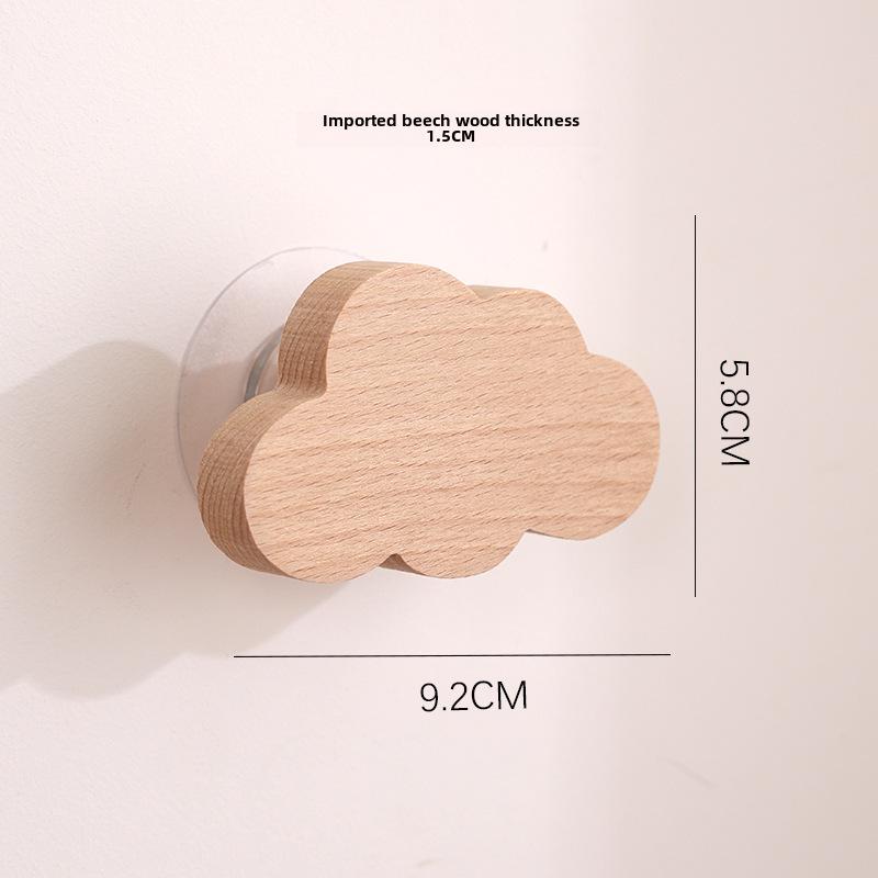 Японский милый крючок для стены из дерева в виде животного - лунный мультяшный дизайн в скандинавском стиле