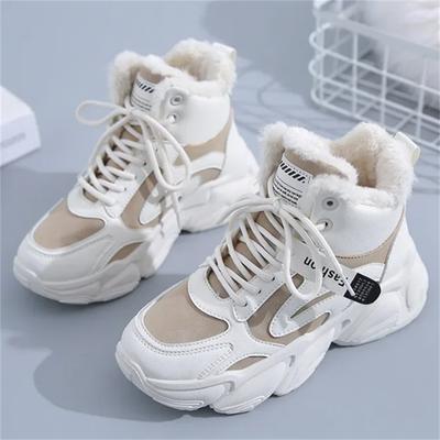 2025 зимние новые женские теплые ботинки на платформе для снега, модные женские повседневные плюшевые ботинки из хлопка, женские кроссовки, обувь для женщин