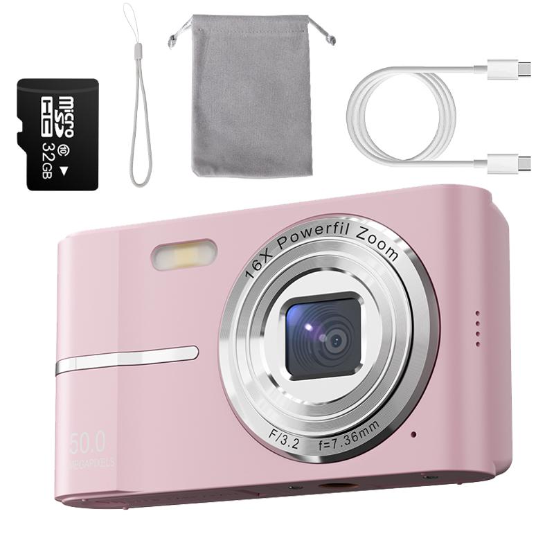 Optical Lens HD Digital Camera With 32G Card 16x Zoom Built-In Flash Video Cameras Birthday Gifts For Adults Children And Kids