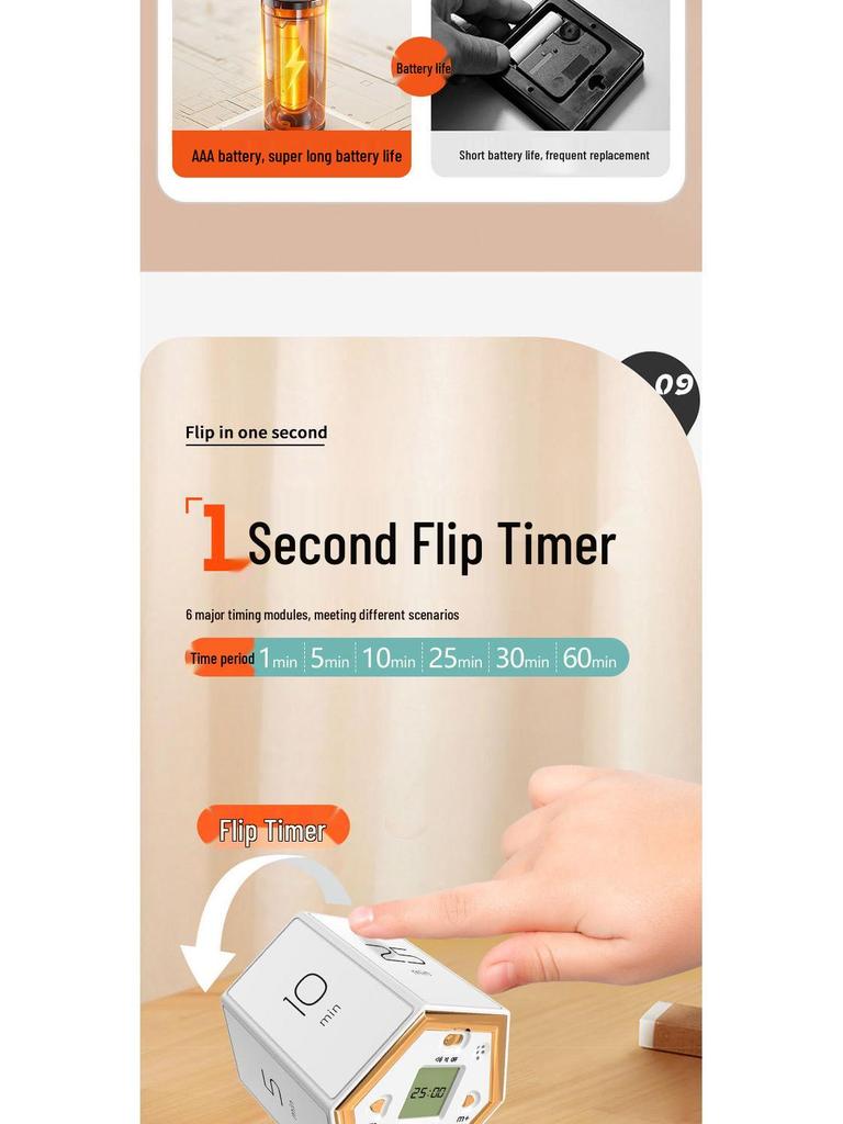 Multifunctional Student Self-Discipline Flip Timer