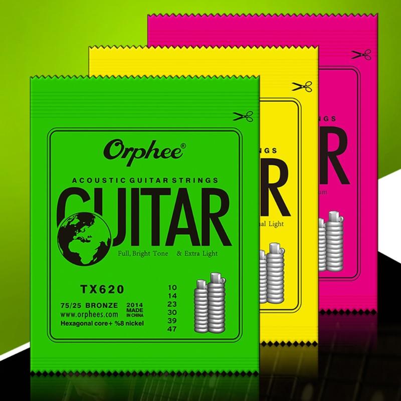 Orphee TX620 (010-047 дюйма / 0,25-1,20 мм) Сверхлегкая акустическая гитарная струна в народном стиле