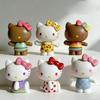 Кавайная фигурка Hello Kitty 5 см Sanrio Купальник Аниме Переодевание Кукла Cinnamoroll Декор для торта своими руками Рождественские подарки для детей