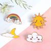 Красота серьги мультфильм солнце луна облако Радуга эмаль брошь булавка сумка воротник лацкан значок украшения