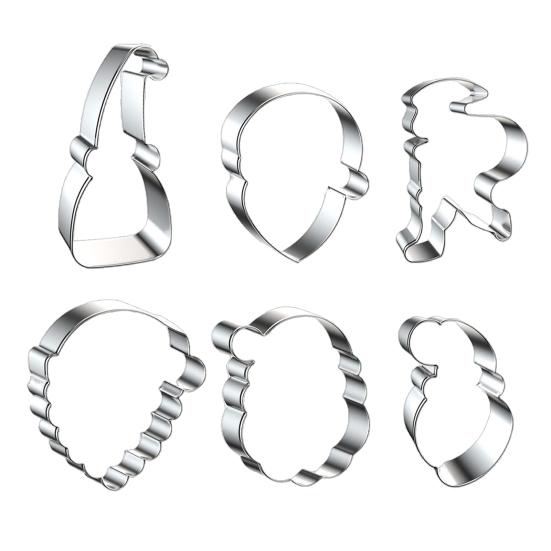 Santa Claus Cookie Cutters Stainless Steel Baking Mold for DIY Christmas Cookies Cakes Non-Stick Holiday Baking Tool