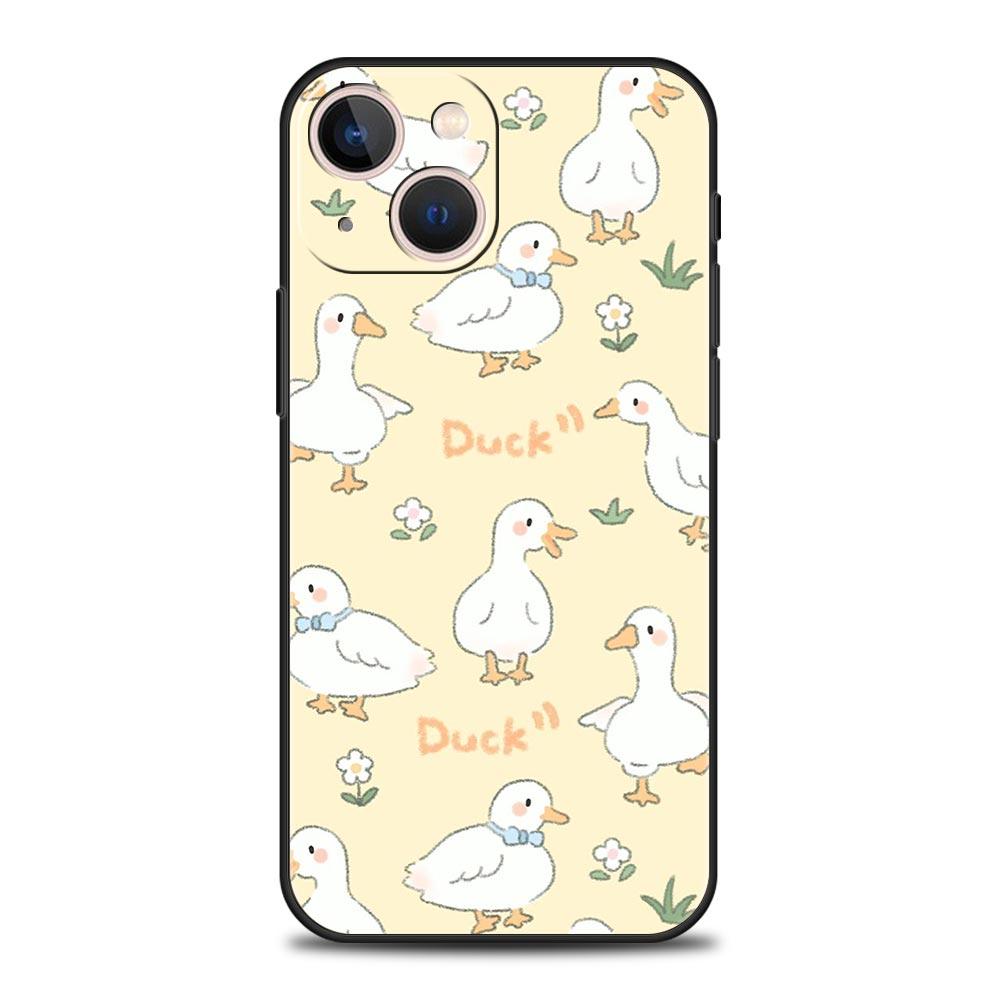 Cartoon Duck Goose Game Luxury Phone Case For iPhone 15 14 13 12 Mini 11 Pro Max XS X XR SE 7 8 Plus Soft Silicone Black Cover