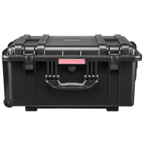 VEVOR 3.5 Cu.ft Weatherproof Hard Case, Waterproof Hard Case with Rolling Wheels & Retractable Pull Handle