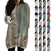 Women's  Casual 3/4 Sleeve Shirts Fashion Print Tunic Tops With Pockets
