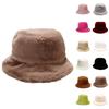 Модная однотонная рыбацкая шляпа, осенне-зимняя теплая плюшевая шляпа для бассейна на открытом воздухе