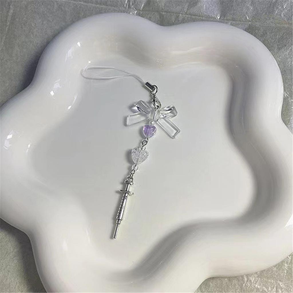 Sweet Heart Cross Bead Phone Charm Straps Car Keys Hanging Pendants Fashion Bag Decoration Lanyard Purse Accessories