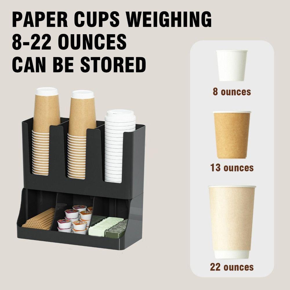 Plastic Disposable Paper Cup Holder Large Capacity Wall Mounted Paper Cup Dispenser Space Saving Paper Cup Storage Rack Hotel