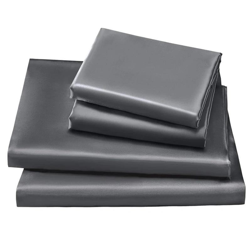 2PC/3PC 1 комплект постельного белья простыня на резинке постельное белье атласная шелковистая простыня на резинке гладкий нескользящий чехол для матраса покрывала постельное белье