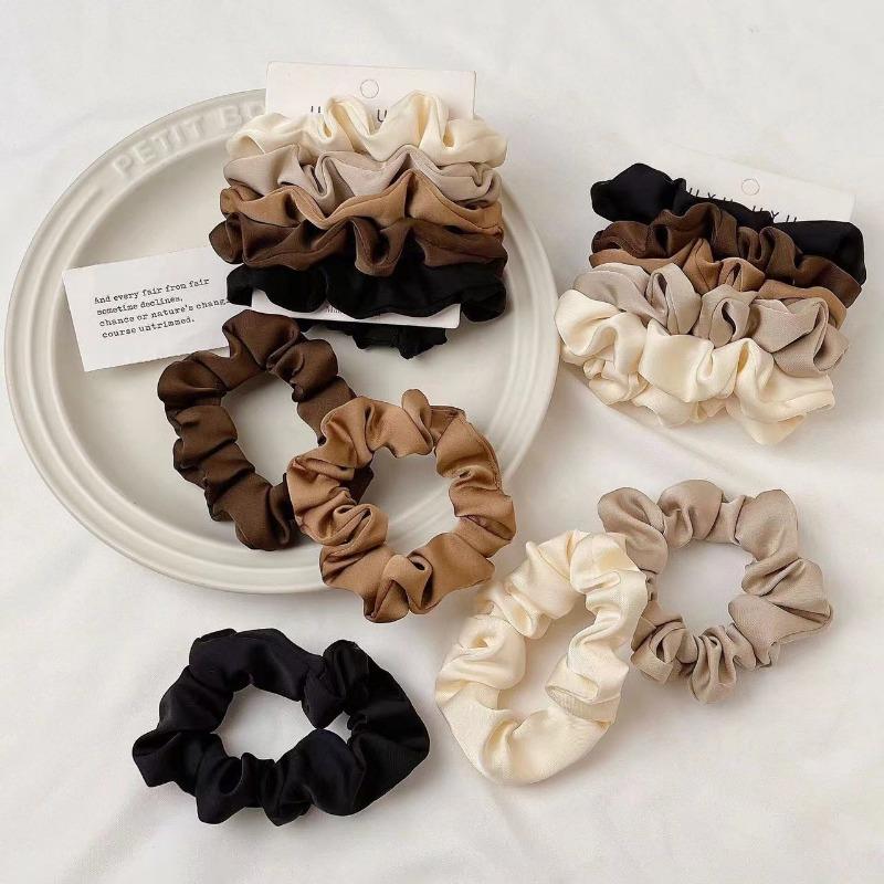 Elegant Women's Multi Color Small Intestine Hair Circles Solid Color High Elastic Comfortable Curled Hair Ties Hair Circles