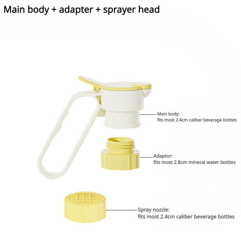 Cold Water Bottle Seal Controlled Volume Drinks Bottle Deflector Creative Carry Handle Press Dispense with Lid Cup Cover