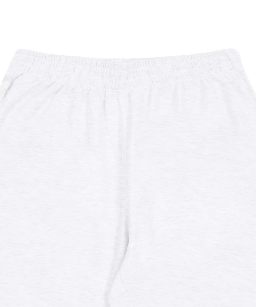 GRAVER [Unisex] Flower Embroidery Bermuda Training Half Pants_Melange White
