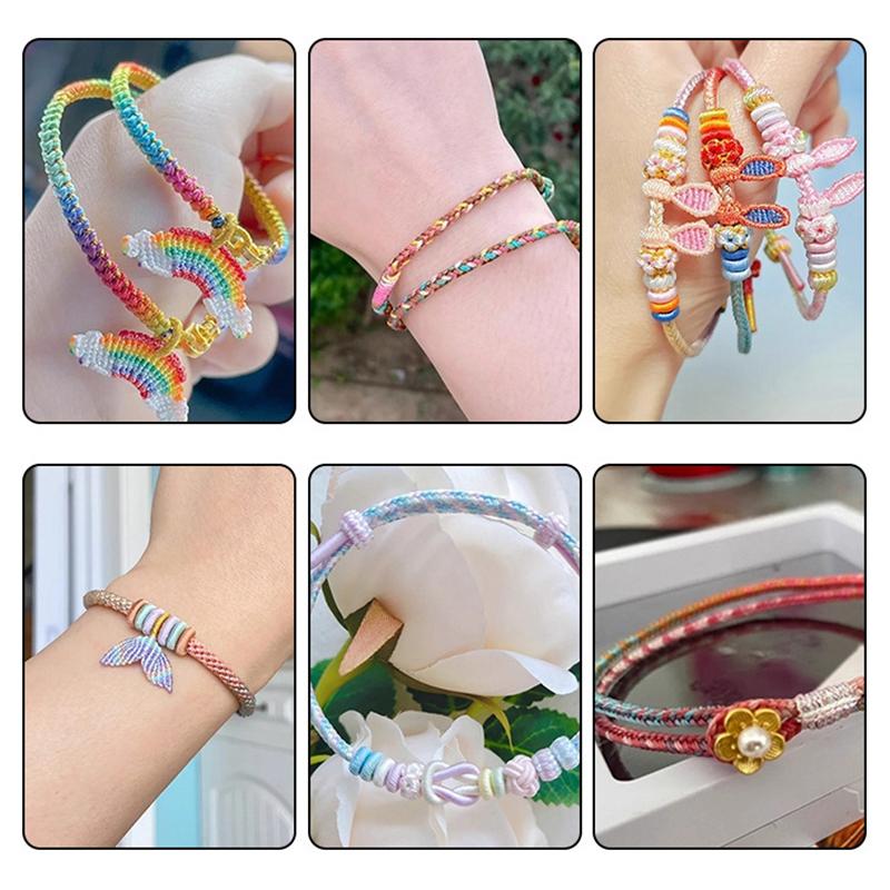 1 моток сделай сам многопрядная нить ручная нить браслет с градиентной нитью полиамидное волокно веревка плетение плетеная веревка 18 прядей