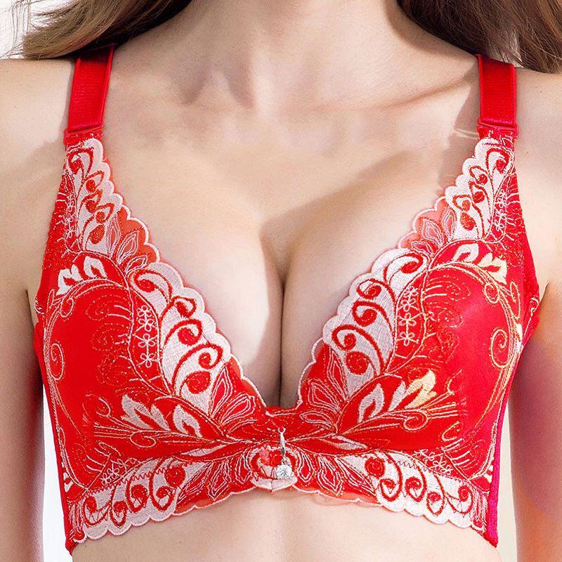 Bras for Women Sexy Lace Bra Push Up Bras Underwire Gather Lingerie Embroidery Underwear Plus Size