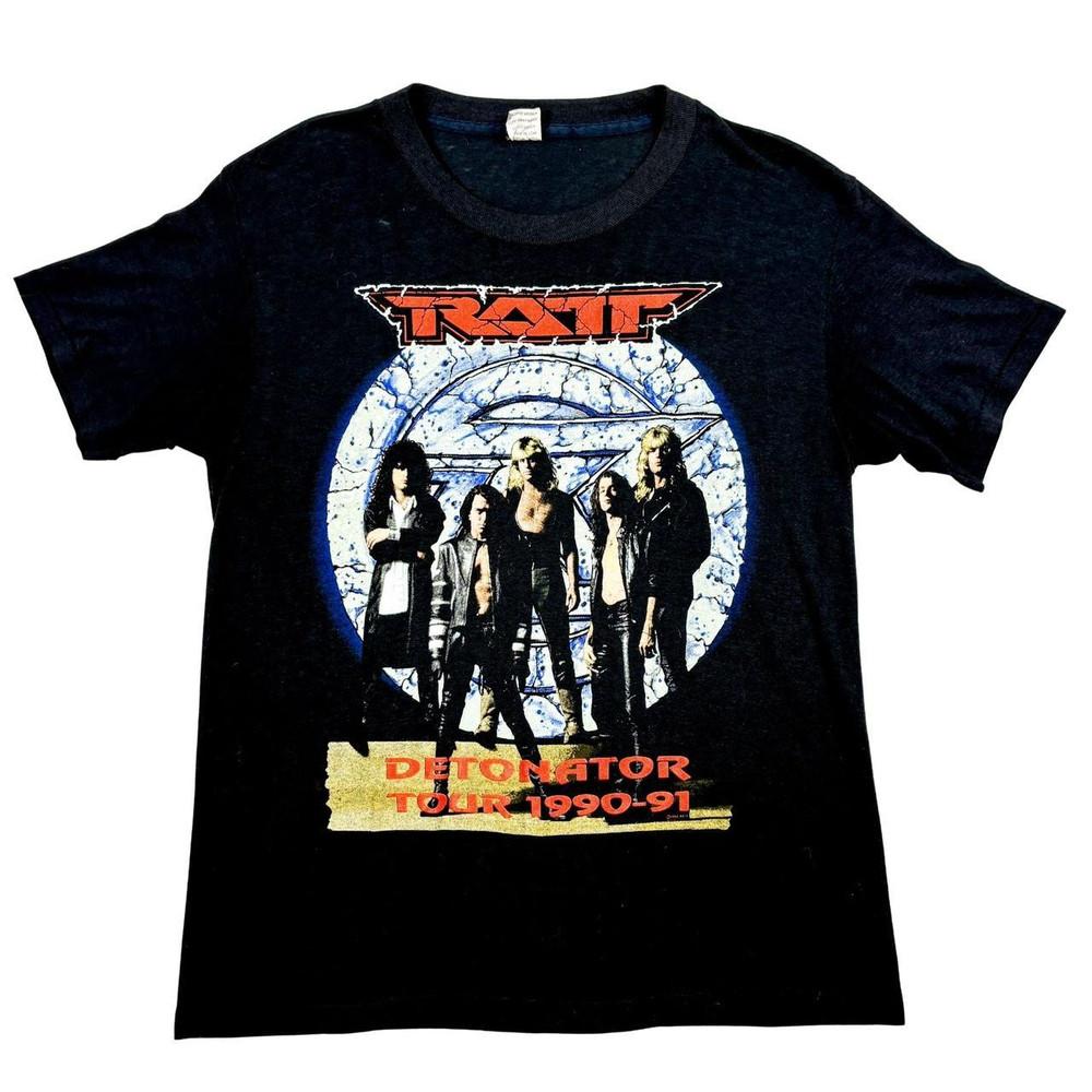 90s RATT Band Tee Detonator World Tour Large Glam Hair Metal Unisex T-Shirt