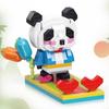 93016 Animal World Panda Heart Balloon Mobile Phone Stand Model Mini Diamond Blocks Bricks Building Toy for Children No Box