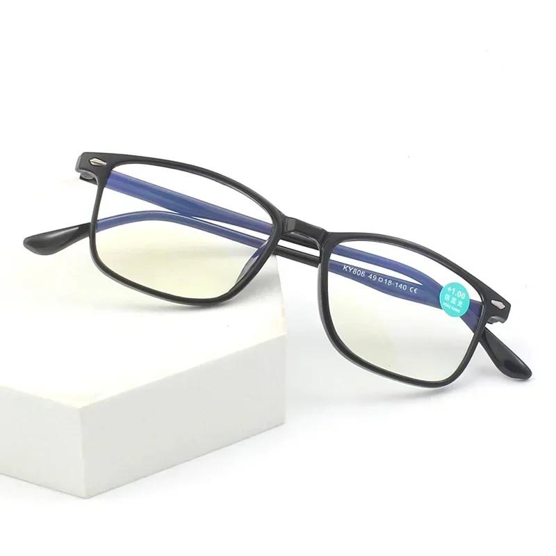 Очки для дальнего зрения с защитой от синего света, деловые очки высокой четкости для пожилых людей, новые сверхлегкие квадратные очки для пресбиопии