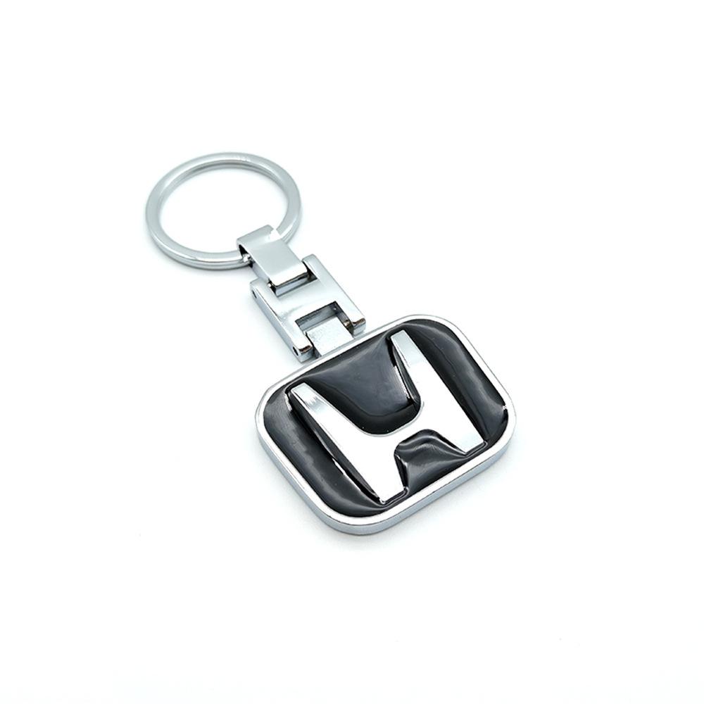 UNYDV1 Car Badge Keychain Zinc Alloy Keyring Accessories For Honda Civic FIT Accord Prelude CRV 5th City CRZ CRX Jazz HRV Pilot Odyssey