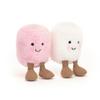 Плюшевая игрушка-декорация Jellycat "Забавный розово-белый зефир" для коллекции
