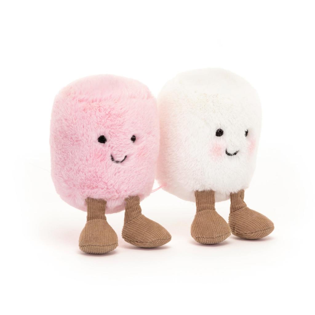 Плюшевая игрушка-декорация Jellycat "Забавный розово-белый зефир" для коллекции